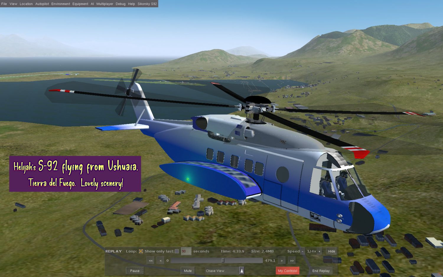 S92 over tierra del fuego