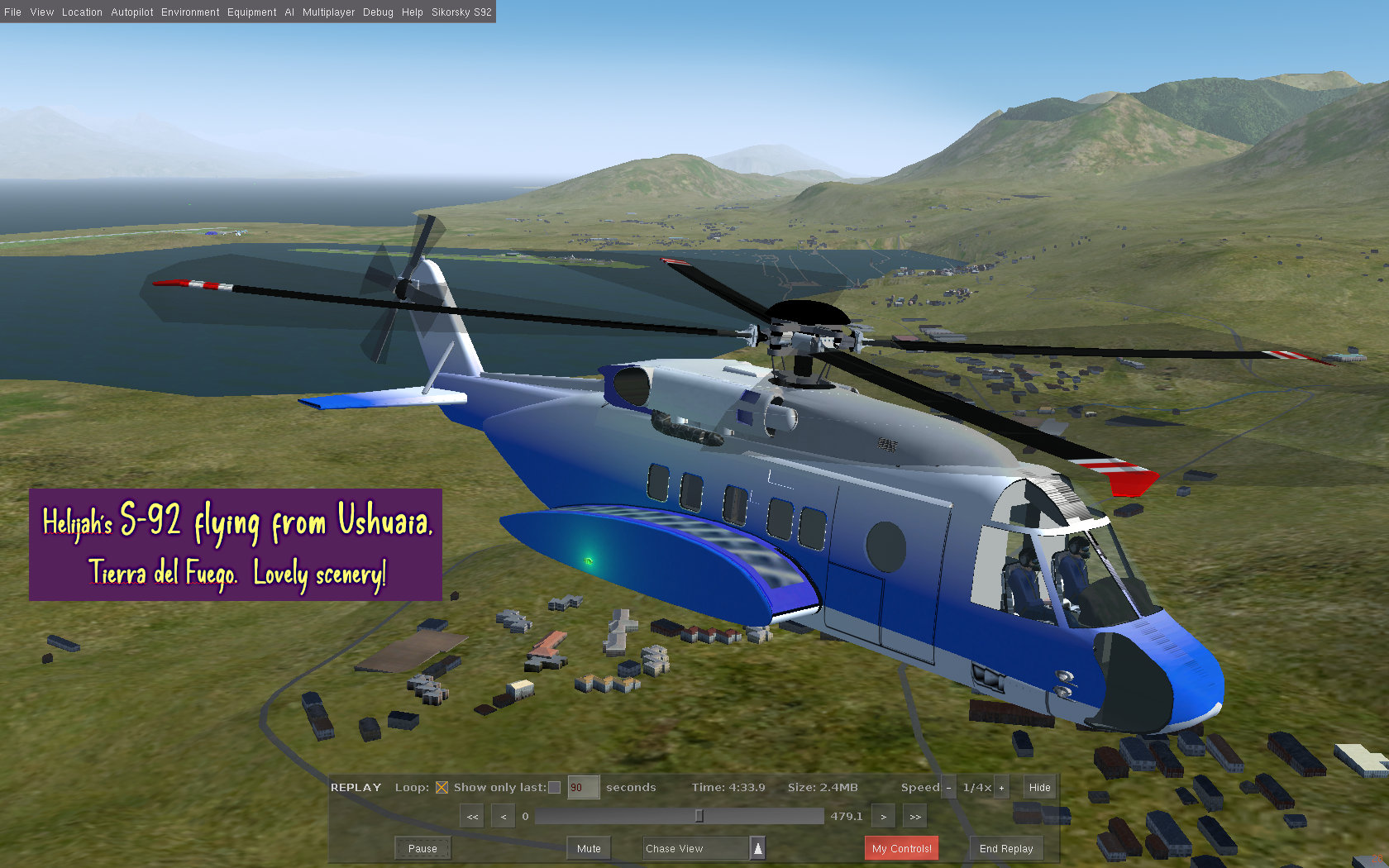 S92 over tierra del fuego