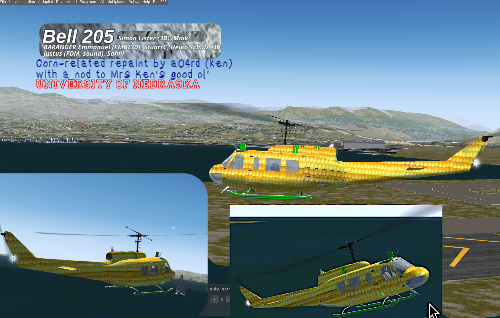 Helijah's Bell 205 in U of Nebraska repaint :-)