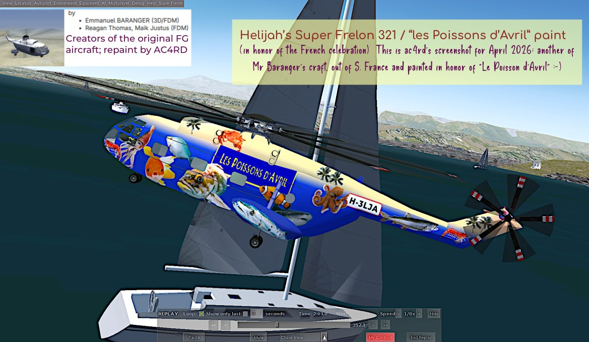 Super Frelon, "Les Poissons d'Avril" repaint, out of Villefranche