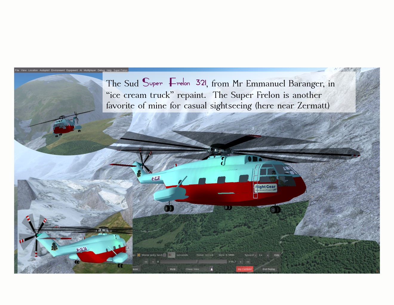 Helijah's Frelon 321 in "ice cream truck" repaint